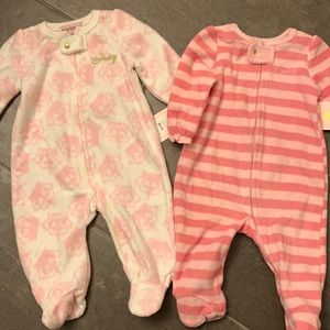 NWT - set of Juicy Couture girls 3-6mo footed pajamas